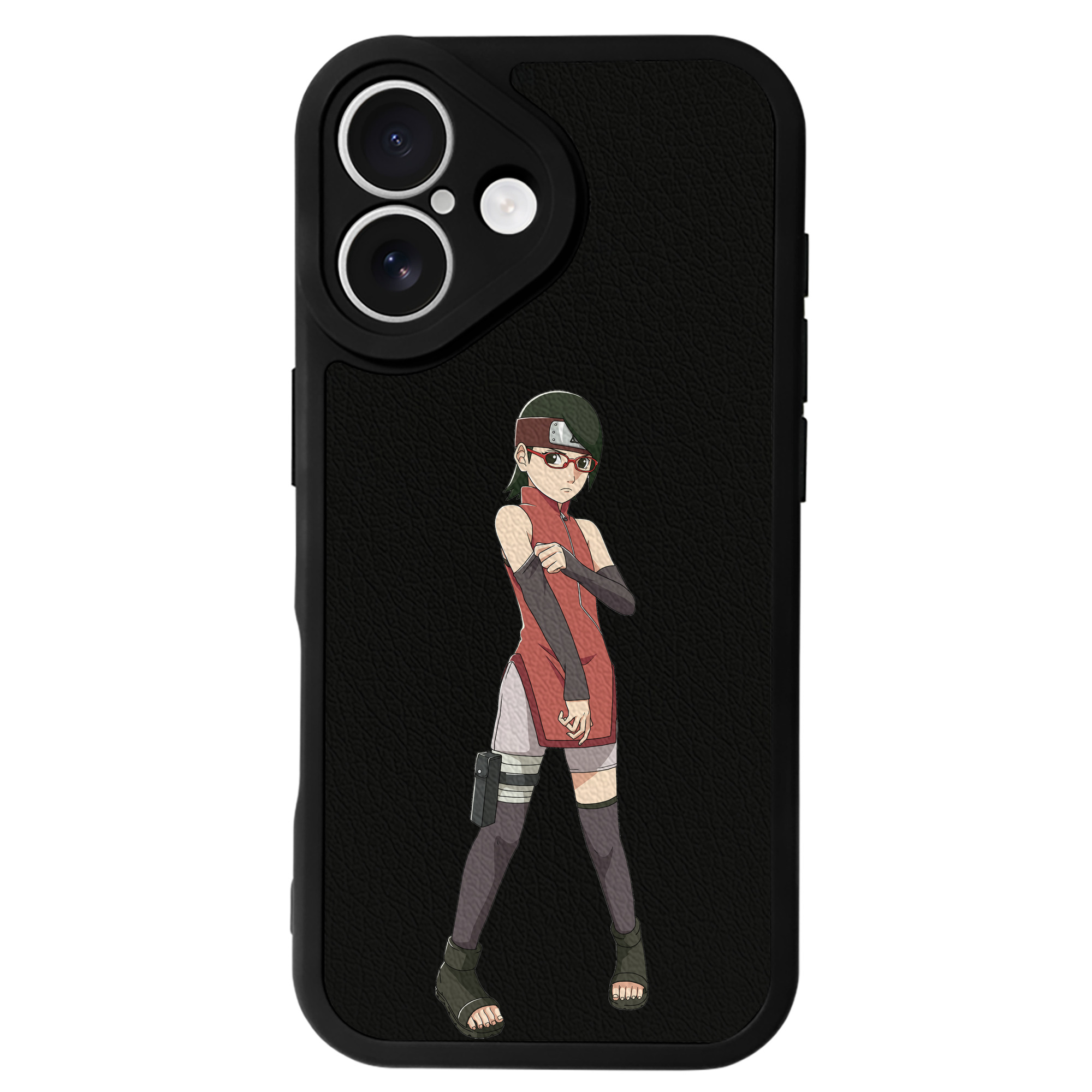 （画像用） NARUTO -ナルト- うちは サラダ Uchiha Sarada 【iPhone 16シリーズ対応】シリコンスマホケース（レザー調） 材質：シリコン